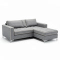 Gray sectional sofa with removable cushions and metal legs 200 x 150 x 85cm