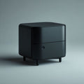 Wooden nightstand with white drawers and tapered legs 38 x 40 x 50cm