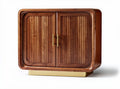 Wooden sideboard cabinet with four doors and tapered legs 150 x 40 x 50cm