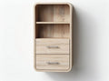Wooden wall-mounted shelf with two drawers and open storage space 60 x 30 x 20cm