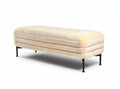 Faux fur upholstered bench with metal legs for living room use 160 x 60 x 40cm