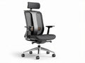 Ergonomic office chair with adjustable headrest and armrests in black mesh 70 x 60 x 120cm