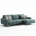 Velvet sectional sofa in mustard yellow with removable cushions 300 x 100 x 80cm